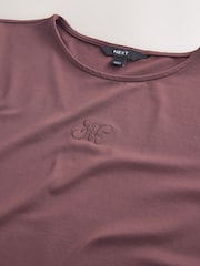 Chocolate Brown Logo Soft Touch Slinky Crew Neck Short Sleeve T-Shirt - Image 3 of 3
