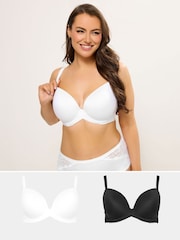 Yours Curve Black Elevated Underwired Padded Bra 2 Pack - Image 1 of 8