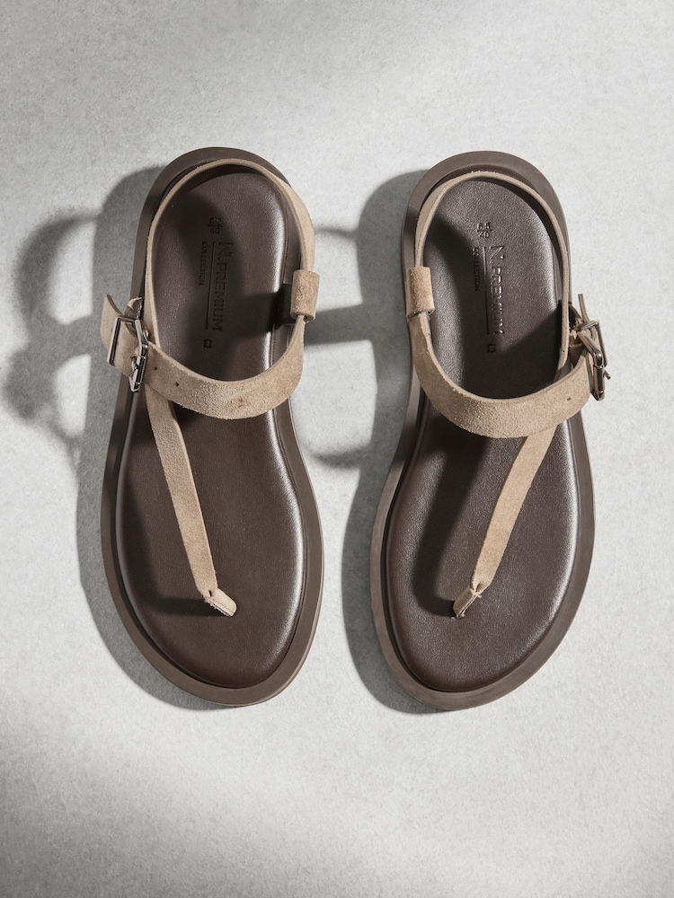 Neutral/Brown N. Premium Asymmetric Leather Sandals - Image 1 of 6 Neutral/Brown N. Premium Asymmetric Leather Sandals - Image 1 of 6