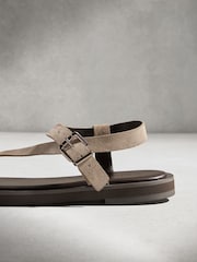 Neutral/Brown N. Premium Asymmetric Leather Sandals - Image 5 of 6