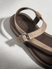 Neutral/Brown N. Premium Asymmetric Leather Sandals - Image 6 of 6