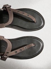 Grey/Brown N. Premium Asymmetric Leather Sandals - Image 4 of 6