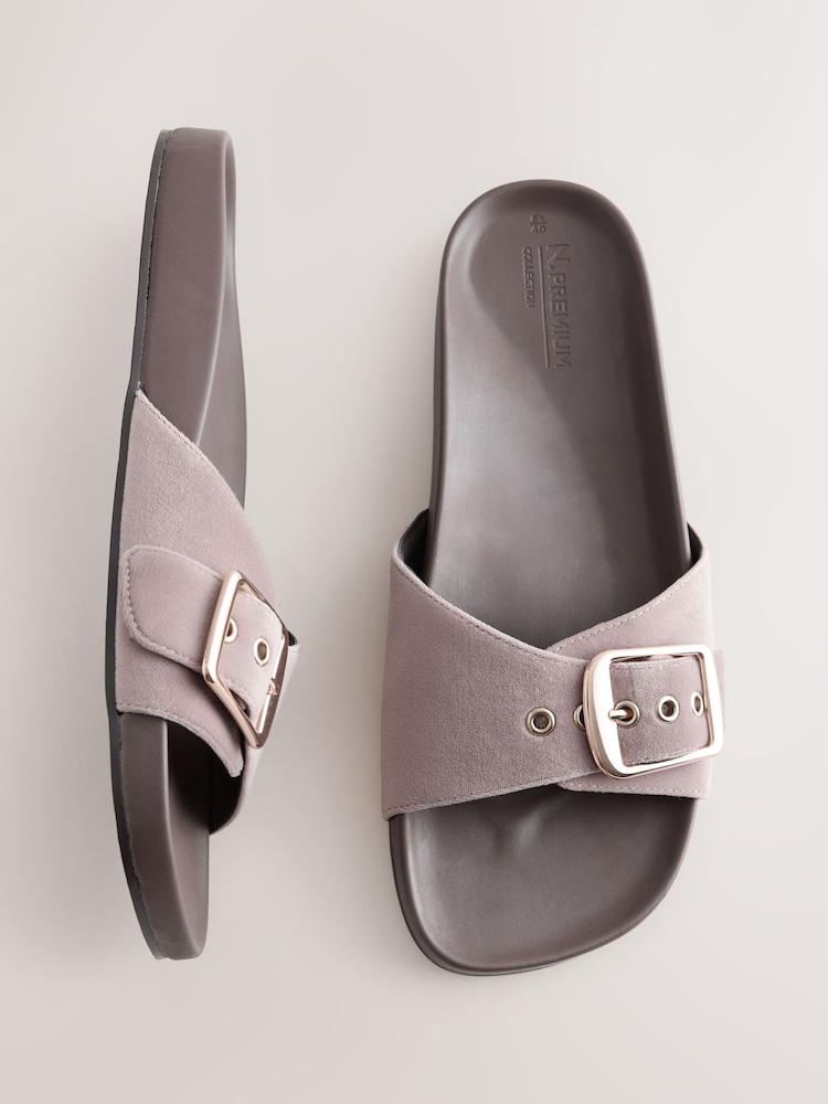 Mink Brown N. Premium Single Band Footbed Sandals - Image 1 of 6 Mink Brown N. Premium Single Band Footbed Sandals - Image 1 of 6