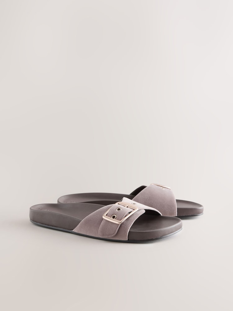 Mink Brown N. Premium Single Band Footbed Sandals - Image 2 of 6 Mink Brown N. Premium Single Band Footbed Sandals - Image 2 of 6