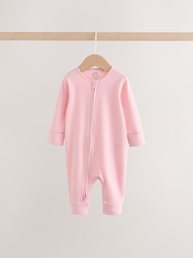 Pink Baby Sleepsuits 3 Pack (0mths-3yrs) - Image 2 of 9