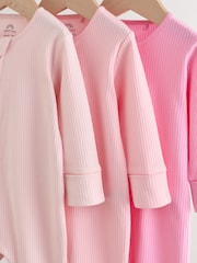 Pink Baby Sleepsuits 3 Pack (0mths-3yrs) - Image 6 of 9