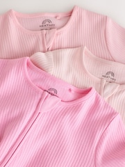 Pink Baby Sleepsuits 3 Pack (0mths-3yrs) - Image 7 of 9
