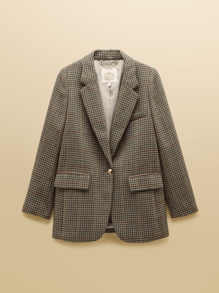 Hackmore Check Relaxed Fit Tweed Blazer With Wool - Image 10 of 10 Hackmore Check Relaxed Fit Tweed Blazer With Wool - Image 10 of 10