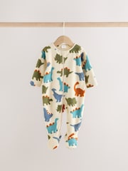 Plavo Dinosaurus - Mikro runo Dvosmerni rar bebe Sleepsuits 2 paket - Slika 2 od 9