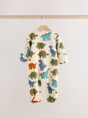 Plavo Dinosaurus - Mikro runo Dvosmerni rar bebe Sleepsuits 2 paket - Slika 5 od 9