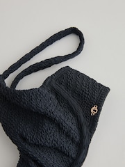 Schwarz/Crinkle - Nicht wattiertes Bikini-Top mit Bügeln - Bild 5 von 6