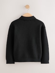 Black Zip Up Cardigan (3-16yrs) - Image 2 of 4