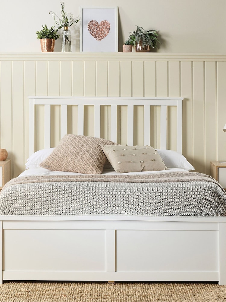 Aspire Furniture White Wooden End Lift Ottoman Storage Bed - Image 1 of 6