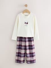 Red/Ecru Snoopy Woven Wide Leg Pyjamas 1 Pack (3-16yrs) - Image 1 of 4