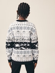 Black/Grey Christmas Jumper (3-16yrs) - Image 3 of 7