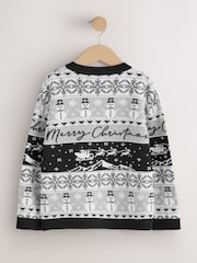 Black/Grey Christmas Jumper (3-16yrs) - Image 5 of 7