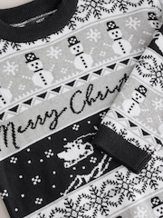 Black/Grey Christmas Jumper (3-16yrs) - Image 6 of 7