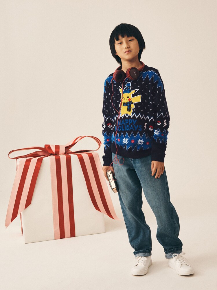 Navy Pikachu Pokemon - Christmas License Jumper (3-16yrs) - Larawan 2 ng 9
