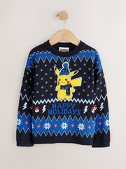 Navy Pikachu Pokemon - Christmas License Jumper (3-16yrs) - Larawan 5 ng 9