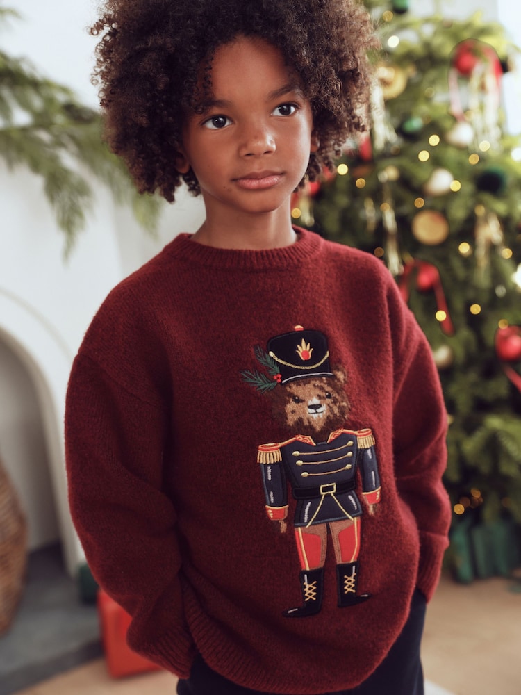 Burgundy Red Christmas Jumper (3mths-16yrs) - Image 1 of 10 Burgundy Red Christmas Jumper (3mths-16yrs) - Image 1 of 10