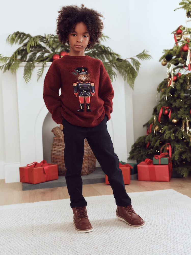 Burgundy Red Christmas Jumper (3mths-16yrs) - Image 2 of 10 Burgundy Red Christmas Jumper (3mths-16yrs) - Image 2 of 10
