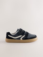 Svart - Barefoot Läder Sneakers med Tryckknäppning - Bild 2 av 6