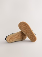 Svart - Barefoot Läder Sneakers med Tryckknäppning - Bild 3 av 6