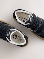Svart - Barefoot Läder Sneakers med Tryckknäppning - Bild 4 av 6