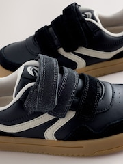 Svart - Barefoot Läder Sneakers med Tryckknäppning - Bild 5 av 6