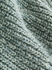 Teal Blå - Zip Neck Knitted Cable Jumper (3mths-7yrs) - Bild 8 av 8