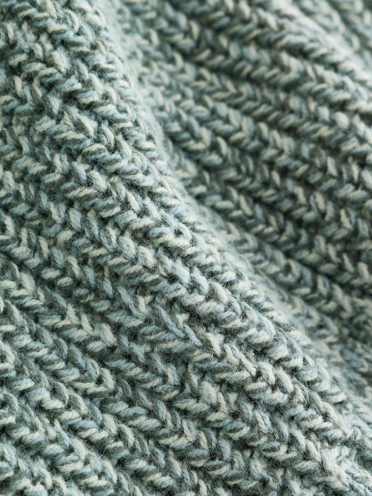Teal Blå - Zip Neck Knitted Cable Jumper (3mths-7yrs) - Bild 8 av 8 Teal Blå - Zip Neck Knitted Cable Jumper (3mths-7yrs) - Bild 8 av 8