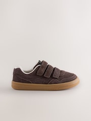 Choklad Brun - Barefoot Läder Sneakers med Tryckknäppning - Bild 2 av 5