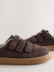 Choklad Brun - Barefoot Läder Sneakers med Tryckknäppning - Bild 4 av 5