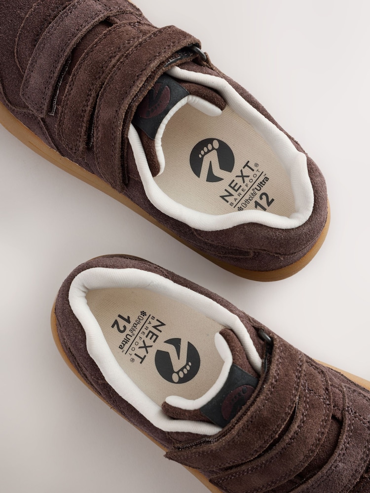 Choklad Brun - Barefoot Läder Sneakers med Tryckknäppning - Bild 5 av 5