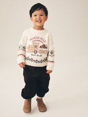 Ecru White Christmas Crew Neck Jumper (3mths-7yrs) - Image 2 of 8