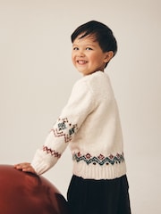 Ecru White Christmas Crew Neck Jumper (3mths-7yrs) - Image 4 of 8