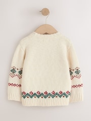 Ecru White Christmas Crew Neck Jumper (3mths-7yrs) - Image 6 of 8