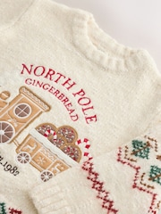 Ecru White Christmas Crew Neck Jumper (3mths-7yrs) - Image 8 of 8