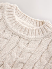 Crema natural - Suéter de punto trenzado con cuello redondo (3 meses-7 años) - Imagen 4 de 4