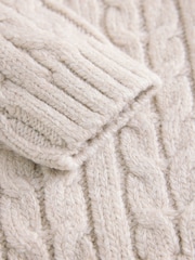 Neutral Cream Cable Knit Crew Neck Jumper (3mths-7yrs) - Image 6 of 7