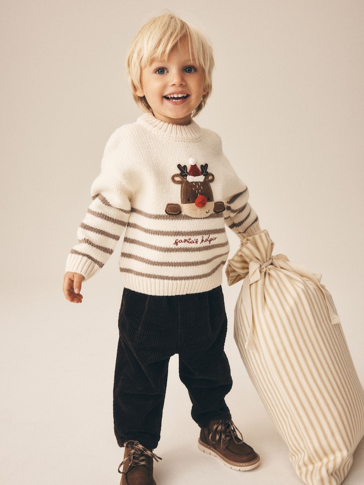 Neutral Christmas Crew Neck Jumper (3mths-7yrs) - Image 2 of 8