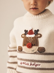 Neutral Christmas Crew Neck Jumper (3mths-7yrs) - Image 4 of 8