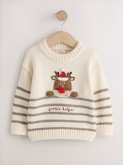 Neutral Christmas Crew Neck Jumper (3mths-7yrs) - Image 5 of 8
