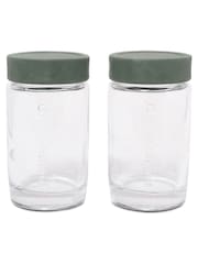 Crush Grind Set of 2 Green Vaasa Spice Jars 10cm - Image 1 of 1