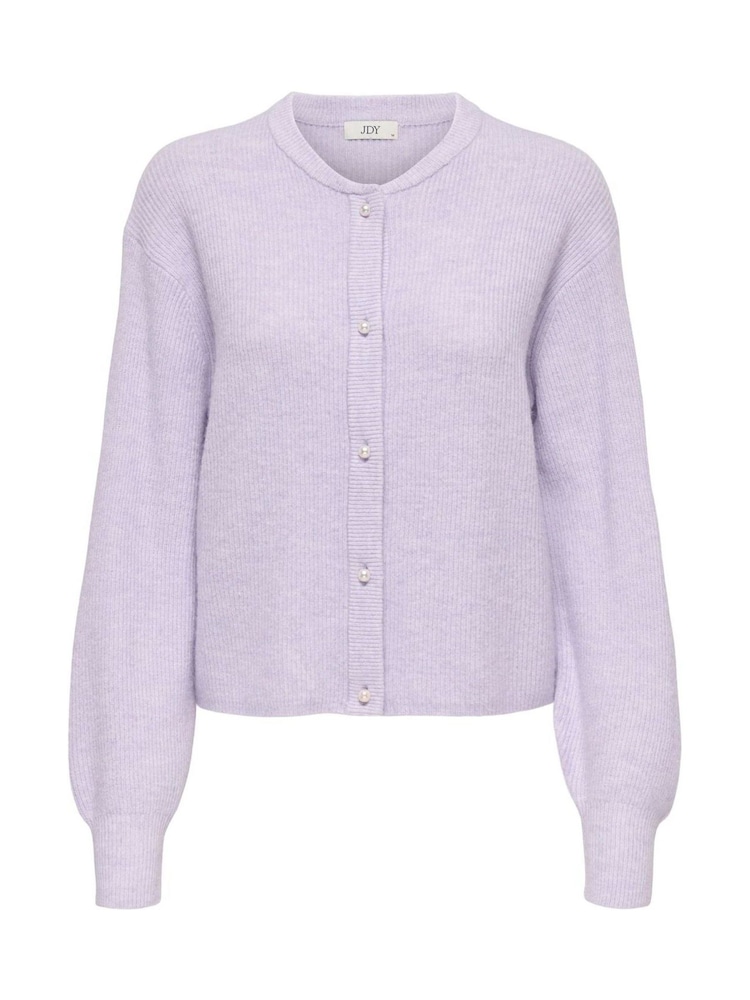 JDY Purple Long Sleeve Cardigan With Pearl Button - Image 1 of 2