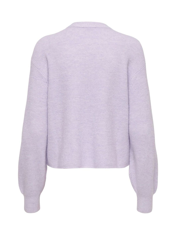 JDY Purple Long Sleeve Cardigan With Pearl Button - Image 2 of 2