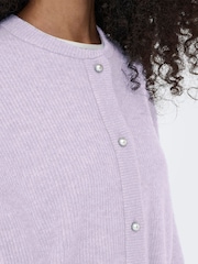 JDY Purple Long Sleeve Cardigan With Pearl Button - Image 3 of 5