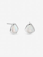 Simply Silver 925 Sterling Silver Opal Polished Stud Earrings - Image 1 of 1