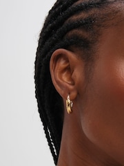Inicio Two Tone Textured Twist Hoop Earrings - Bild 2 von 3