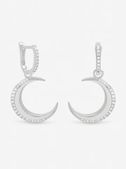 Simply Silver Pave Crescent Hoops - Bilde 1 av 1